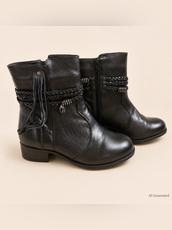 Sandro Moscoloni Shoes - Sandro Moscoloni Women's Leather Rubber Sole Side Zipper Brandy Bootie 9.5